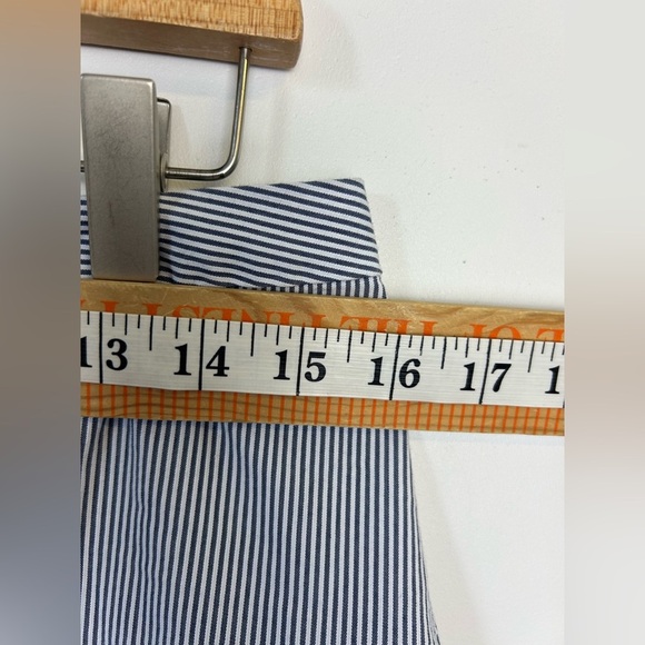 Cece Striped Women’s Size 8 Elegant Blue Tiered Midi Skirt Zip Pull on Old Money - Picture 6 of 10